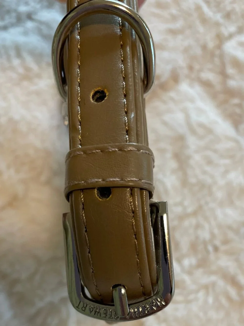 Martha Stewart Leather Buckle Dog Collar NWT